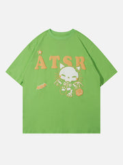 T-shirt imprimé chat squelette