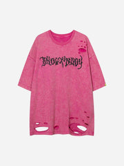 T-shirt raglan imprimé ailes de squelette