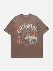 T-shirt vintage à imprimé tête de mort