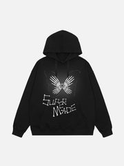 Skull Stitching Letters Creative Design Printed Sweatshirt