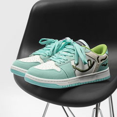 Smile Stickerei Sneakers Grüne Schuhe