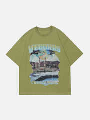 T-shirt imprimé lettres Snowy Mountain