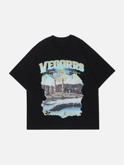 T-shirt imprimé lettres Snowy Mountain