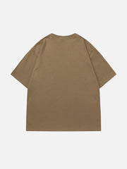 T-shirt uni à imprimé étoiles