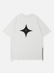 Solid Color Zipper Star Tee