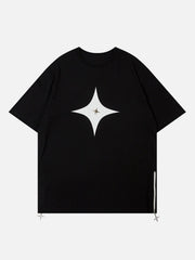 Solid Color Zipper Star Tee
