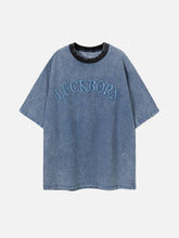 Solid Embroidery Lettter Tee