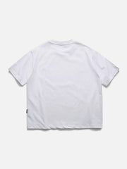 T-shirt uni brodé avec lettres en demi-cercle