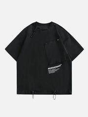 Solid Slant Pocket Suede Tee