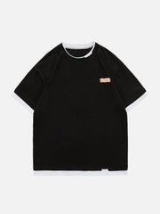 Solides Sticker-Baumwoll-T-Shirt