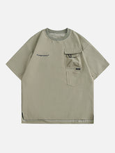 Solides Vintage-T-Shirt mit Tasche