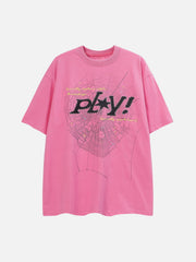 Spider Web Letter Print Tee
