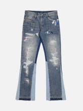 Splashing Ink Patchwork Jeans