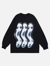 Sweat-shirt ras du cou avec portrait parodique