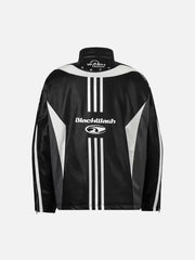 Motorrad-Rennjacke aus PU-Leder mit Stehkragen – 1941