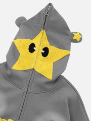Star Embroidered Hooded Sweatshirt - 1843