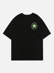 T-shirt imprimé étoile et flamme