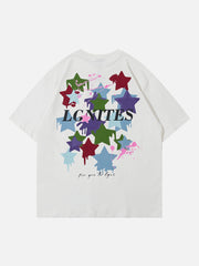 T-Shirt mit beflockter Sternstickerei