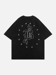 Star Gothic Letter Washed Tee