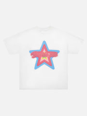 T-shirt imprimé mousse lettre étoile - 1781