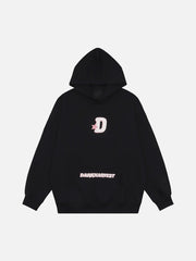 Star Letter Print Hooded Sweatshirt