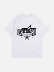 Star Letter Print Solid Tee
