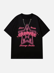 Star Print Chain Decoration Tee