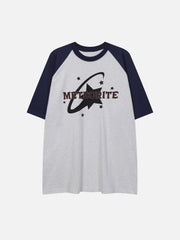 Star Print Color Blocking Tee