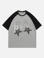 T-Shirt mit Farbblockdesign und Sternenmuster