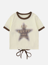 T-Shirt mit Cut-Out und Sternen-Print