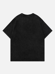 T-shirt délavé à imprimé étoiles