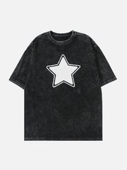Star Print Washed Tee