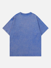 T-shirt délavé à imprimé étoiles