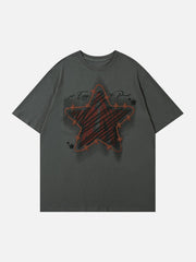 Star Shadow Chain Printing Tee