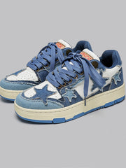 Stars Casual All-Match Denim Skate Shoes