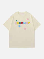 T-shirt imprimé étoiles arc-en-ciel