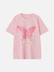 Stereoscopic Butterfly Print Tee