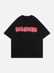 T-shirt graphique à motif de flamme stéréoscopique