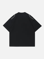 T-shirt à motif de lettres cousues