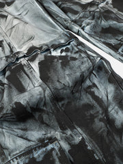 Street Fashion Heavy Industry Washed And Distressed Work Jeans