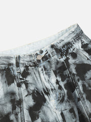 Street Fashion Heavy Industry Washed And Distressed Work Jeans