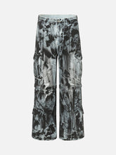 Street Fashion Heavy Industry Washed And Distressed Work Jeans