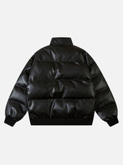 Street Letter Embroidery Diagonal Zipper Cotton Jacket