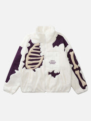 Veste ample en laine d'agneau à motif tête de mort rétro - 1927