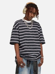 T-shirt à rayures et couleurs contrastées