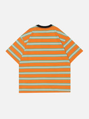 T-shirt rayé aux couleurs contrastées