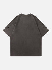 T-shirt à imprimé lettre en daim