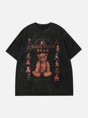 Teddy Bear Print Gradient Tee