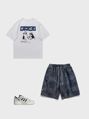 T-shirt imprimé « Le chat après le travail »