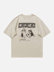 T-shirt imprimé « Le chat après le travail »